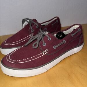 Polo Ralph Lauren Burgundy and Gray Boat Shoes